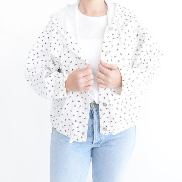 Floral White Bomber Jacket - Picture 2 of 13